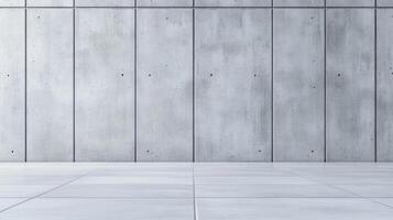 Minimalist front shot of a plain concrete wall flat and smooth surface with uniform light gray coloring perfect for designs with negative space photo
