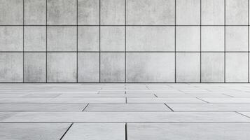 Angled shot of a plain concrete wall slightly textured surface with a uniform gray tone creating a minimalist and timeless background photo