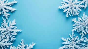 Frosted icy blue background with subtle cracked ice texture shimmering with hints of silver and white Christmas winter chill evokes elegance and seasonal tranquility space for text photo