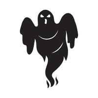 A black ghost with a face and wings on a white background vector