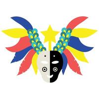 A colorful mask with a star on it vector