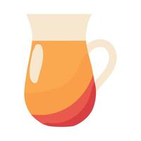 A glass of orange juice on a white background vector