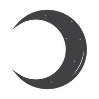 A crescent with stars on it vector