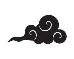 A black and white cloud with swirls on it vector
