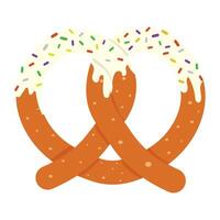 A pretzel with sprinkles on it vector