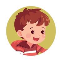 A cartoon boy with a backpack and a smile vector