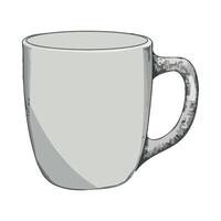 A mug is shown in a cartoon style vector