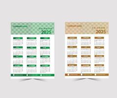 Modern 2025 new year calendar design vector