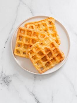 sabroso ceto dos ingredientes gofres - chafles foto