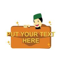 Sign board with copy space for your text. Flat style illustration isolated on white background. Banner design element for many purpose vector