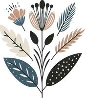 A hand drawn abstract seamless pattern wildflower flat icon Spring floral design vector