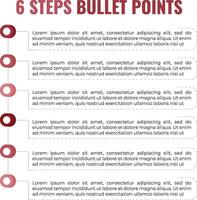 6 Steps Bullet Points vector