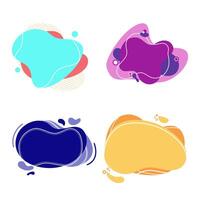 Four colorful abstract organic shapes banner on white background vector