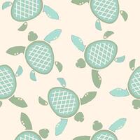 Turtle seamless pattern vector