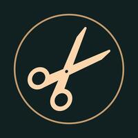 Scissors trendy icon reasoned abstract illustration colorful artwork beautiful design vector