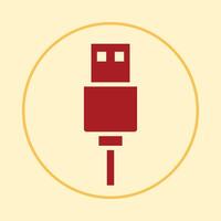 USB trendy icon logical abstract illustration colorful artwork beautiful design vector