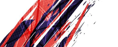 Abstract Background with Blue and Orange Brush Texture with Halftone Effect. Grunge Background for Sports Banner or Poster Design Element vector