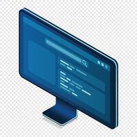 Isometric monitor. Computer monitor isometric desktop. Modern monitor. illustration vector