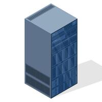 Isometric server. Server racks. Server boxes isolated. Network server room. Computer network technology. illustration vector