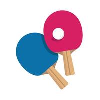 Red and blue rackets placed one above the other, isolate on white, simple illustration, flat style, minimalism vector