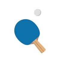 One blue racket and ball, isolate on white, simple illustration, flat style, minimalism vector
