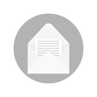 envelope with clean white letter paper sheet with copyspace for your design. Envelope email concept. vector
