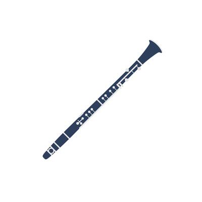 Clarinet Musical Instrument Icon Iillustration. classical flute. Wind music instruments concept