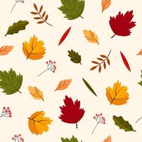 Autumn leaf seamless pattern. Cute colorful background with bright autumn leaves. Print on fabric, packaging, paper, wallpaper and other surfaces. vector