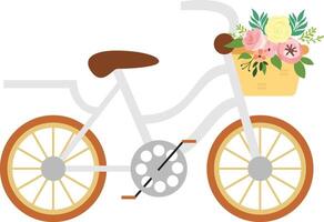 plain bicycle with flowers vector