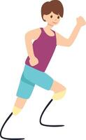 man without leg running vector