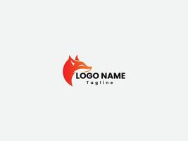 Fox head logo design with gradient color and white background vector