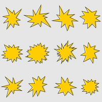 Set of Burst Border, startburst or cartoon effects explosion design element vector