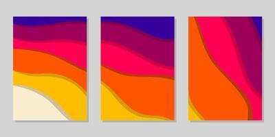 Cover or flyer template with abstract paper cut background. vector