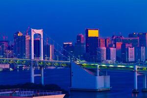 A dawn of the bridge highway at the bay area in Tokyo long shot photo