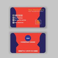 business card with red triangle shapes design vector