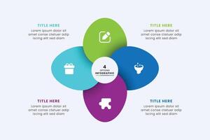 Business Circle chart infographic template design. Timeline concept with 4 steps. Can be used for presentations, workflow layout, diagram, banner, web design, Illustration. vector