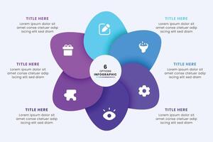 Business Circle chart infographic template design. Timeline concept with 6 steps. Can be used for presentations, workflow layout, diagram, banner, web design, Illustration. vector