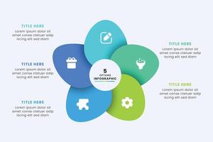 Business Circle chart infographic template design. Timeline concept with 5 steps. Can be used for presentations, workflow layout, diagram, banner, web design, Illustration. vector