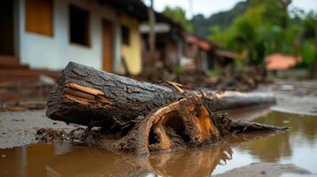 natural disaster,Flash floods flowed down from the mountains, destroying cities. photo