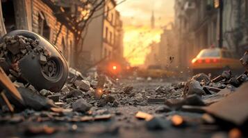 Natural disasters, earthquakes damage. photo