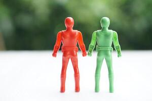 Colorful plastic model of warriors. toys. Concopt, Toy for kids, enhance imagination in childhood with toy characters of superhero. Fantasy comic fiction from cartoons, movie. photo