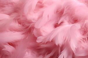Close-up image of delicate pink feathers creating a fluffy texture photo