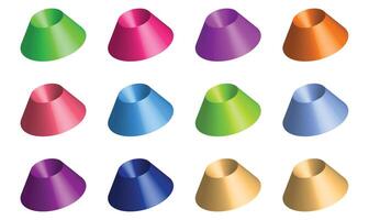 Colorful cone shapes on a white background vector