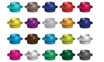 A set of colored plastic caps for different sizes vector