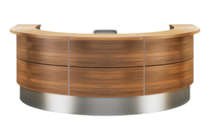 Curved reception counter isolated on transparent background. png