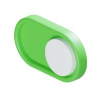 a 3d isometric green toggle switch user interface button png