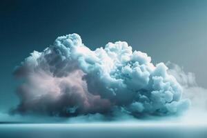 Large cumulus congestus cloud forming in deep blue sky photo