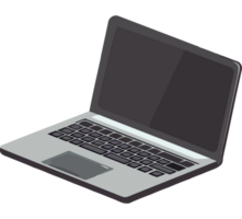 An open laptop computer on a transparent background png