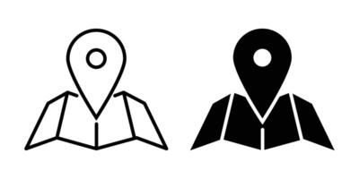 Map and location symbols set. Mapping icon. Geolocation map path distance. GPS cartography position. Pinpoint, map search, route, navigator eps 10. vector