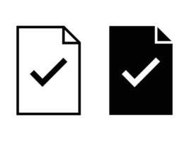 Document With Check Mark Icon, Outline Icon Illustration Eps 10. vector
